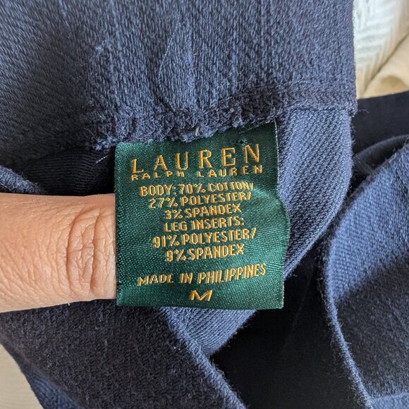 Lauren Ralph Lauren Equestrian Riding Leggings Navy Blue & Brown Medium - Picture 5 of 7